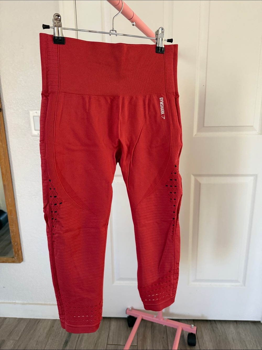 Gymshark red active workout seamless leggings